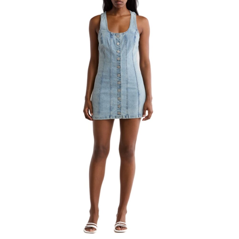 Racerback Denim Body-Con Minidress